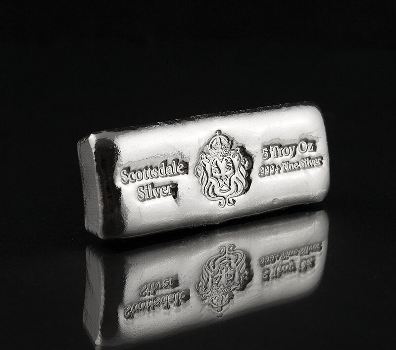 Scottsdale Cast Silver Bar 5oz – Bullion Club